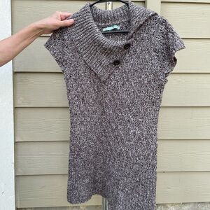 Maurices Textured Brown Cowl Neck Sweater